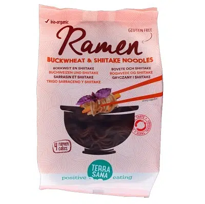 Fideos Ramen Noodles de trigo sarraceno y shiitake bio - sin gluten, vegano - TERRASANA 280g