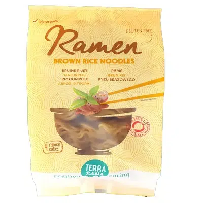 Fideos Ramen Noodles de arroz integral - sin gluten, vegano - TERRASANA 280g