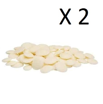 PACK AHORRO 2 Gotas Cobertura de Chocolate Vegetal Blanco- sin gluten, vegano - 1kg