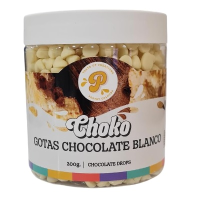 Gotas de chocolate blanco - sin gluten - PASTRY COLOURS 200g - ES MOMENTO DE REPOSTERIA 🎂