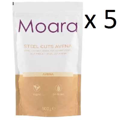 PACK AHORRO 5 Steel Cuts de Avena Integrales -sin gluten- MOARA  500g