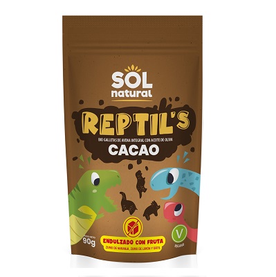 Galletas Reptil´s de avena y cacao - veganas bio - SOL NATURAL 90g
