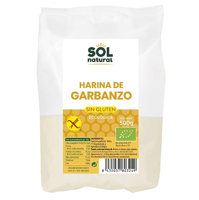Harina de garbanzo -sin gluten, bio- SOL NATURAL 500g