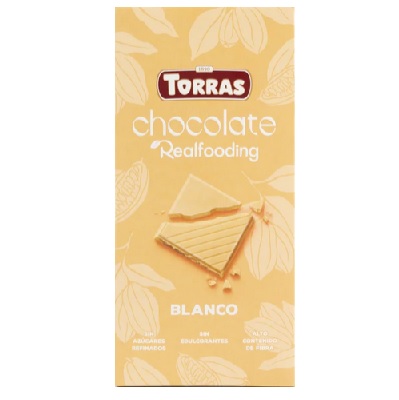 Chocolate Blanco endulzado con dátil - Sin gluten - REALFOODING 100g