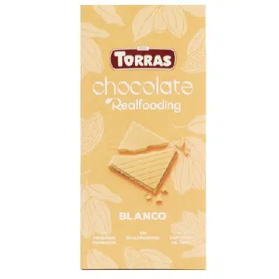 Chocolate Blanco endulzado con dátil - Sin gluten - REALFOODING 100g