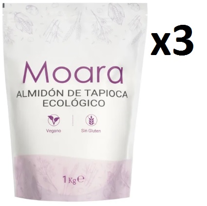 PACK AHORRO 3 Almidón de tapioca ecológico - sin gluten - MOARA 1kg 1 PACK AHORRO 3 Almidón de tapioca ecológico - sin gluten - MOARA 1kg
