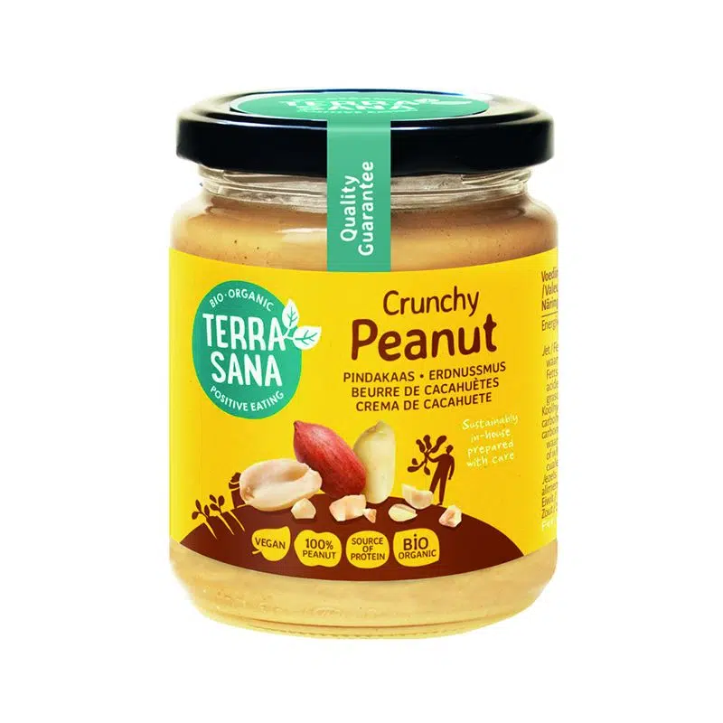 Crema de cacahuete con trozos de cacahuete - sin gluten, bio - TERRASANA 250g