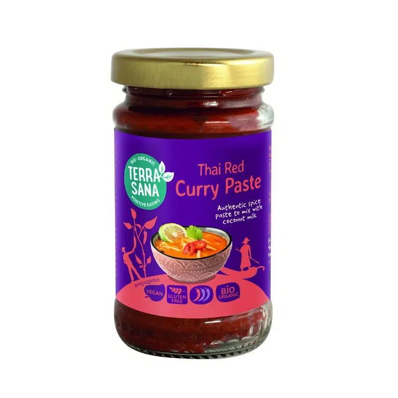 Pasta de Curry Rojo Tailandes - sin gluten, bio - TERRASANA 120g