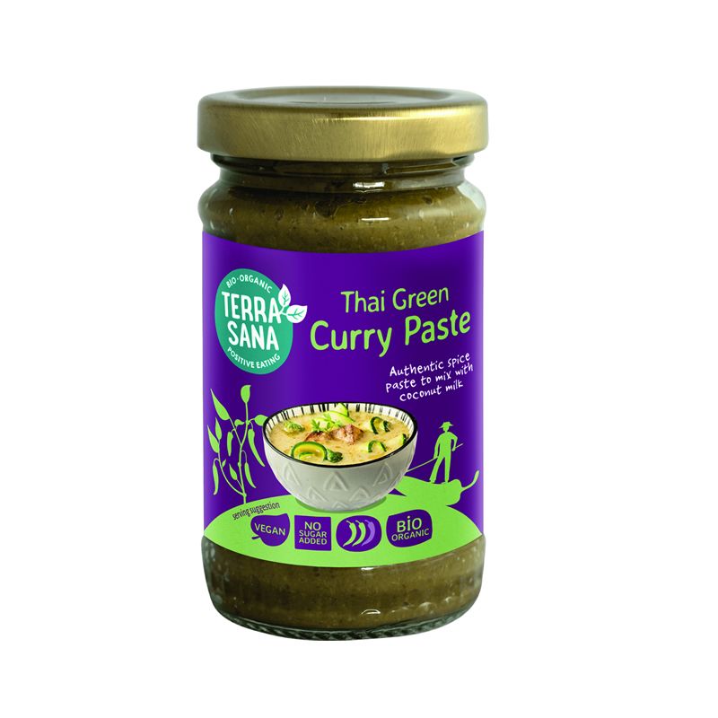 Pasta de Curry Verde Tailandes - sin gluten, bio - TERRASANA 120g 1 Pasta de Curry Verde Tailandes - sin gluten, bio - TERRASANA 120g