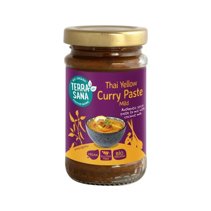 Pasta de Curry Amarillo Tailandes - sin gluten, bio - TERRASANA 120g