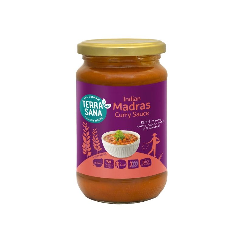 Salsa India Curry Madras - sin gluten, bio - TERRASANA 350g