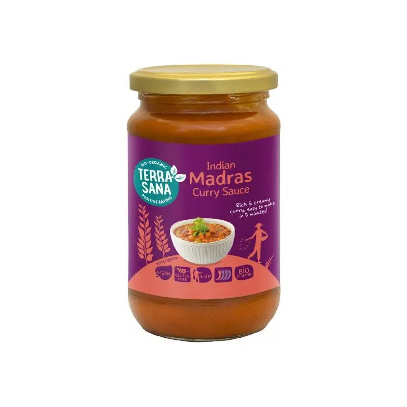 Salsa India Curry Madras - sin gluten, bio - TERRASANA 350g