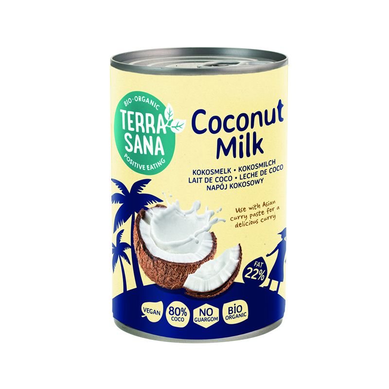 Leche vegetal de Coco 80% - sin gluten, bio - TERRASANA 400ml 1 Leche vegetal de Coco 80% - sin gluten, bio - TERRASANA 400ml