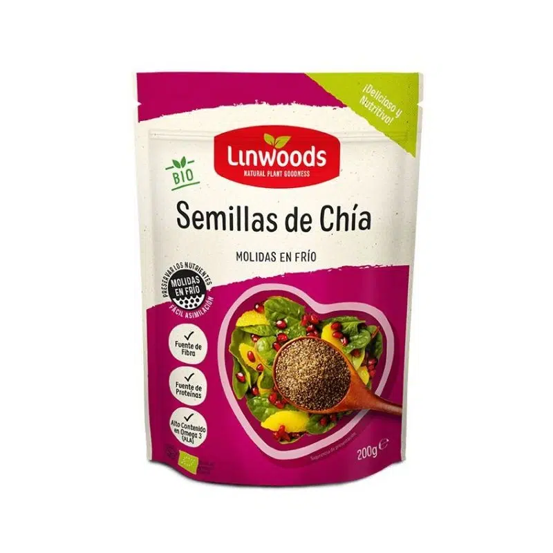 Semillas Chia Molido - sin gluten - LINWOODS 200g