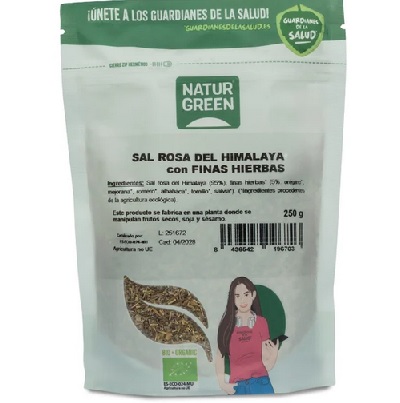 Sal Rosa del Himalaya con finas hierbas - sin gluten - NATURGREEN 250g - 🔴 NOVEDAD 🔴 1 Sal Rosa del Himalaya con finas hierbas - sin gluten - NATURGREEN 250g - 🔴 NOVEDAD 🔴